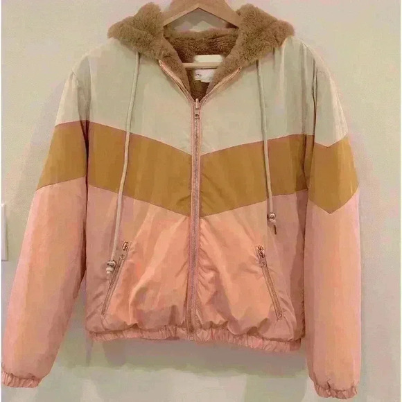 Anthropologie Kacie Colorblocked Reversible Fur Parka‎ Size XXS - Picture 6 of 7